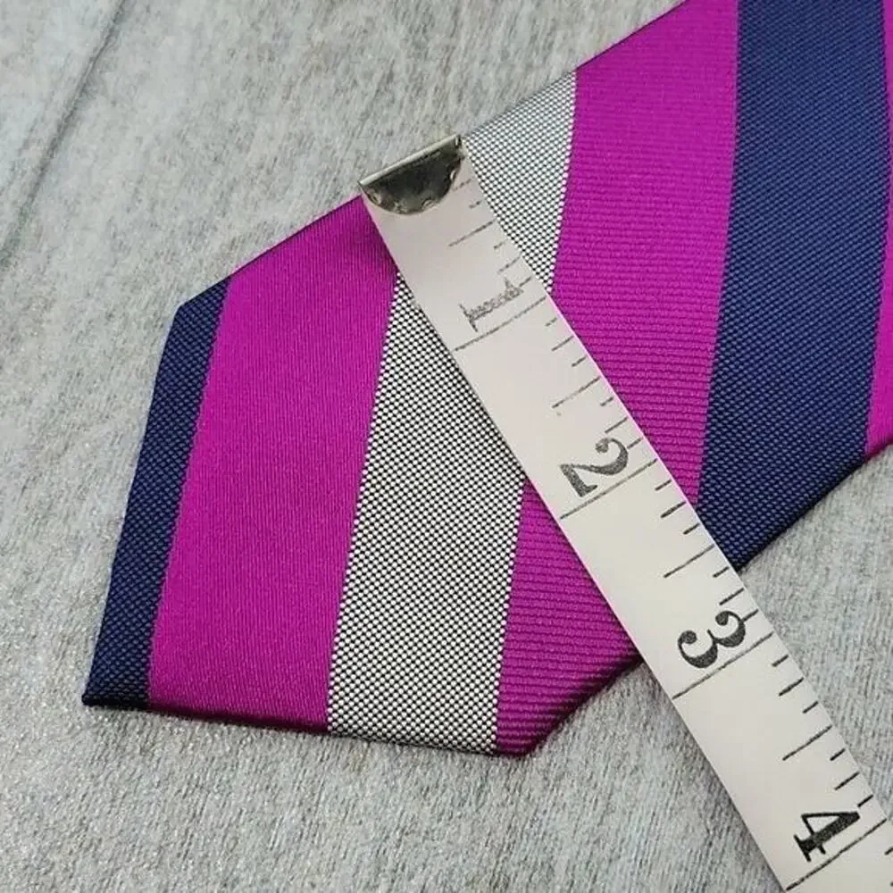 Ben Sherman Purple Striped & Plaid 100% Silk Men's Slim Necktie Bundle